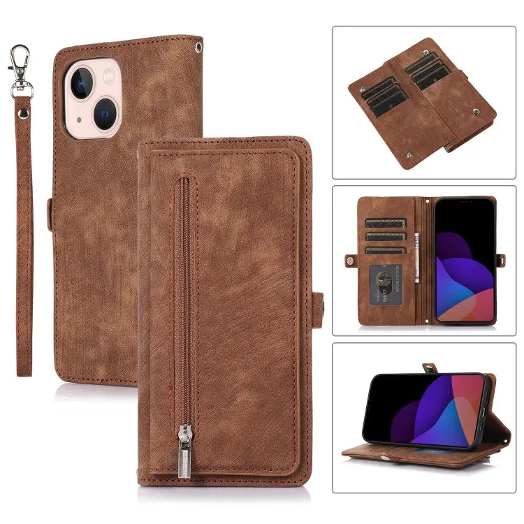 Zipper Card Slot Buckle Wallet Leather Phone Case For iPhone 14 Pro Max For iPhone 14 Pro For iPhone 14 Plus For iPhone