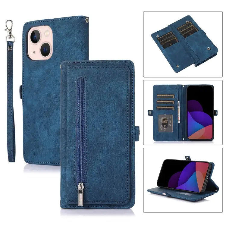 Zipper Card Slot Buckle Wallet Leather Phone Case For iPhone 14 Pro Max For iPhone 14 Pro For iPhone 14 Plus For iPhone