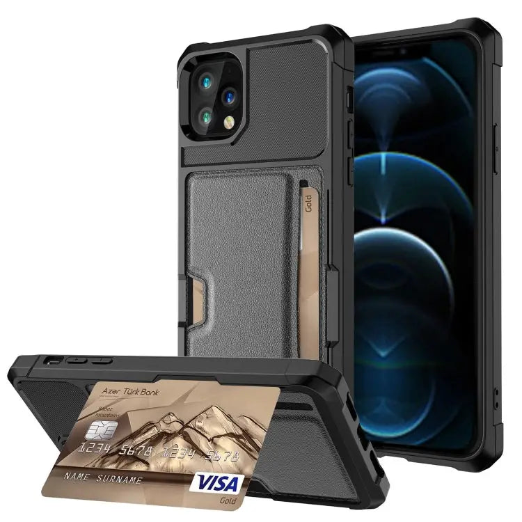 ZM02 Card Slot Holder Phone Case For iPhone 12 For iPhone 12 mini For iPhone 12 Pro For iPhone 12 Pro Max For iPhone 13