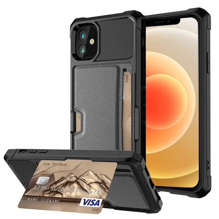 ZM02 Card Slot Holder Phone Case For iPhone 12 For iPhone 12 mini For iPhone 12 Pro For iPhone 12 Pro Max For iPhone 13
