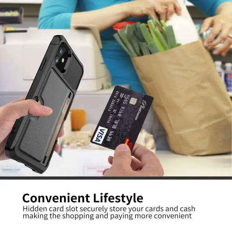 ZM02 Card Slot Holder Phone Case For iPhone 12 For iPhone 12 mini For iPhone 12 Pro For iPhone 12 Pro Max For iPhone 13