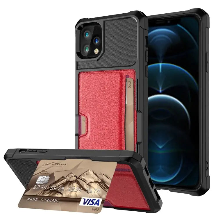 ZM02 Card Slot Holder Phone Case For iPhone 12 For iPhone 12 mini For iPhone 12 Pro For iPhone 12 Pro Max For iPhone 13