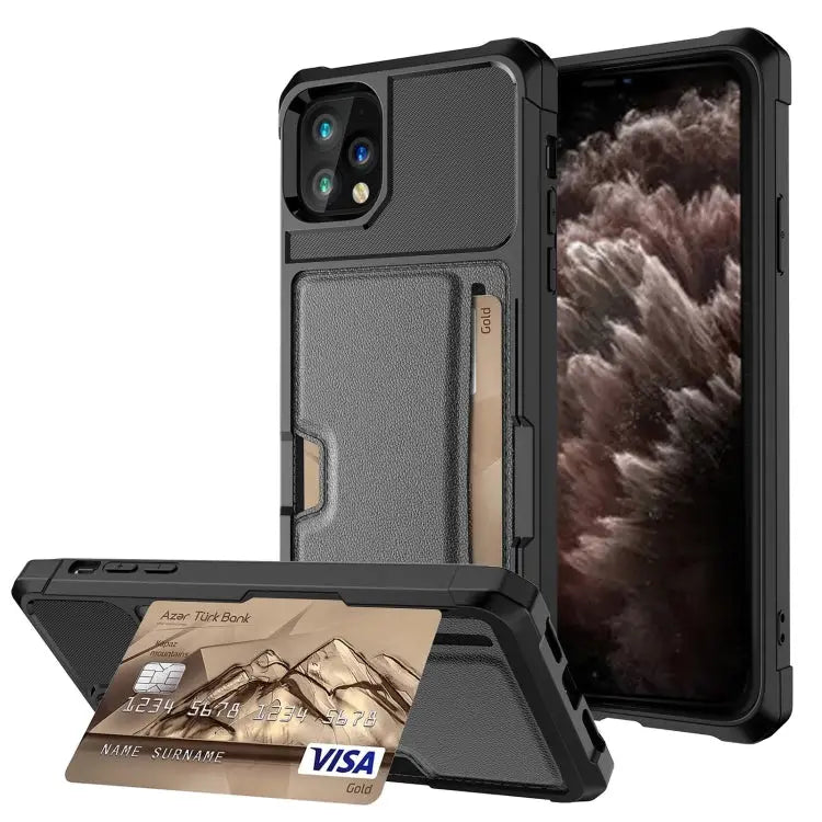 ZM02 Card Slot Holder Phone Case For iPhone SE 2022 / SE 2020 / 8 / 7 For iPhone 8 Plus / 7 Plus For iPhone XS / X