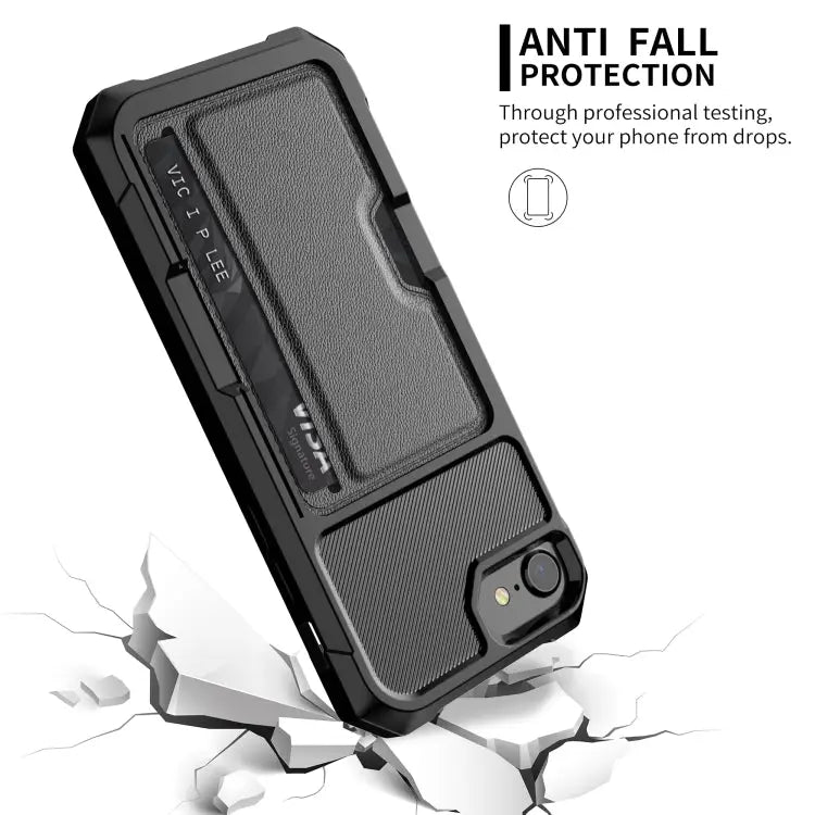 ZM02 Card Slot Holder Phone Case For iPhone SE 2022 / SE 2020 / 8 / 7 For iPhone 8 Plus / 7 Plus For iPhone XS / X