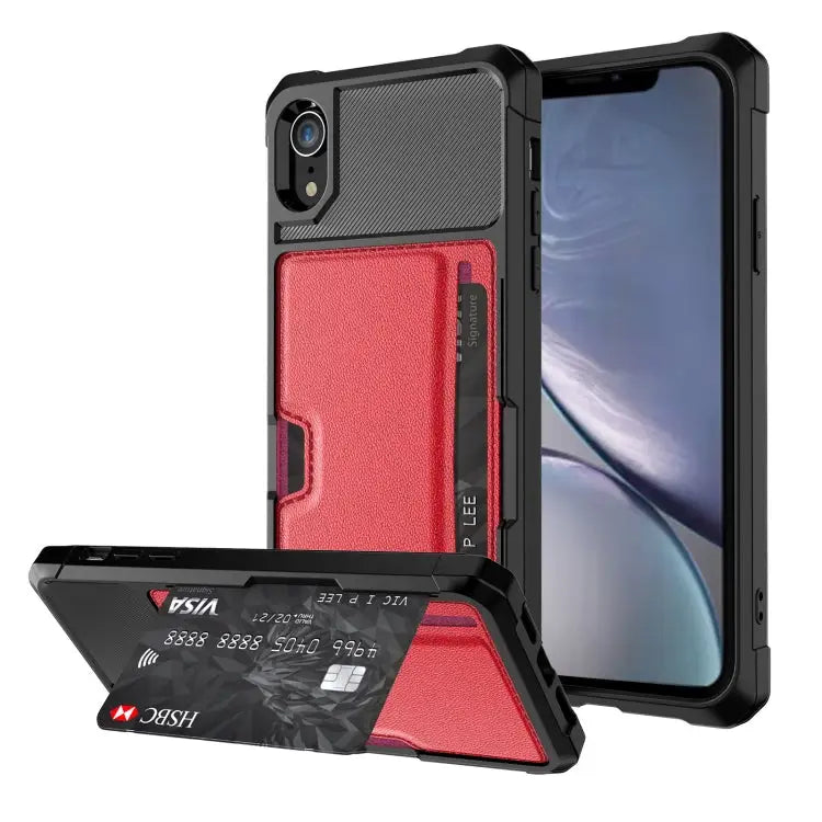 ZM02 Card Slot Holder Phone Case For iPhone SE 2022 / SE 2020 / 8 / 7 For iPhone 8 Plus / 7 Plus For iPhone XS / X