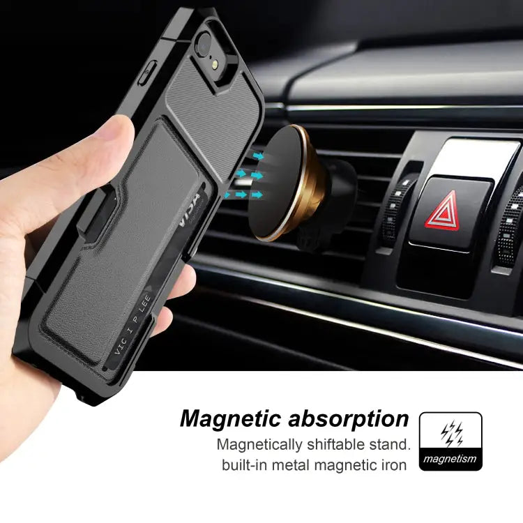ZM02 Card Slot Holder Phone Case For iPhone SE 2022 / SE 2020 / 8 / 7 For iPhone 8 Plus / 7 Plus For iPhone XS / X