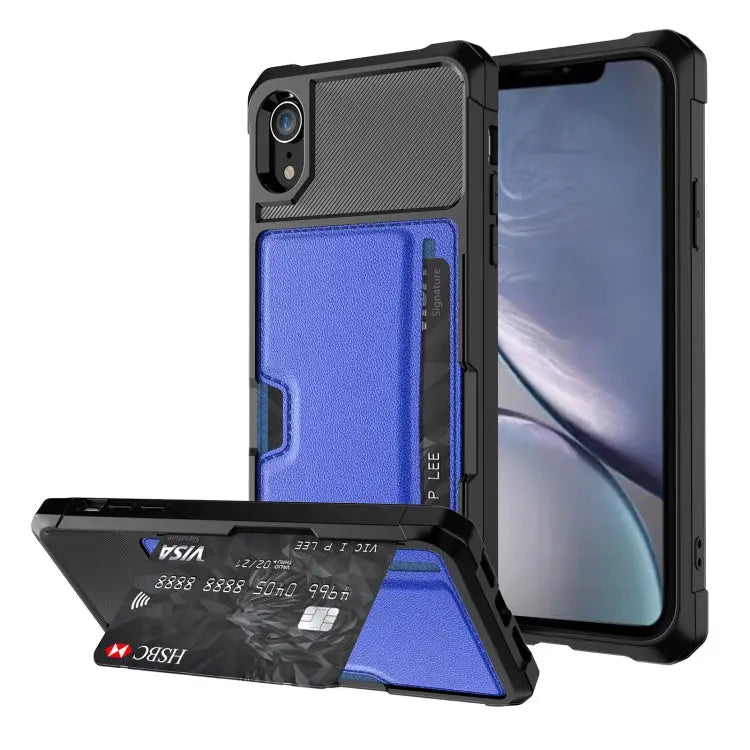 ZM02 Card Slot Holder Phone Case For iPhone SE 2022 / SE 2020 / 8 / 7 For iPhone 8 Plus / 7 Plus For iPhone XS / X