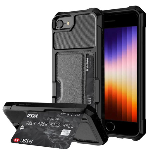 ZM02 Card Slot Holder Phone Case For iPhone SE 2022 / SE 2020 / 8 / 7 For iPhone 8 Plus / 7 Plus For iPhone XS / X